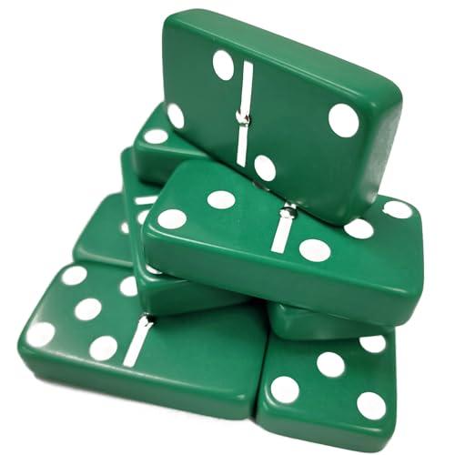 Marion Domino Double 6 Green Jumbo Tournament Professional Size with Spinners in Elegant Black Velvet Case. - Image 5